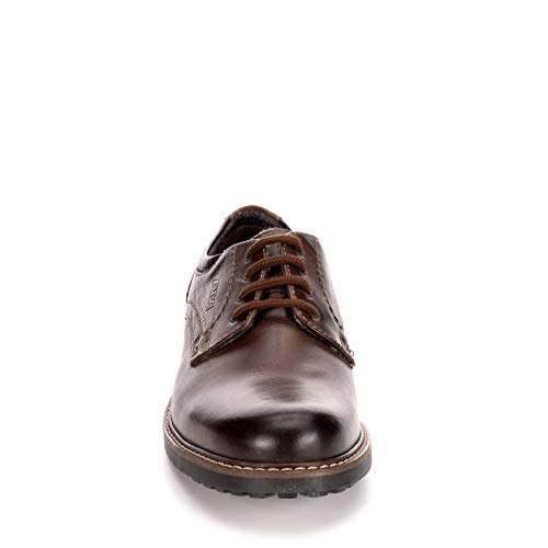 Mens Leather Lace Up Oxford Dress Shoes, Brown, US 113