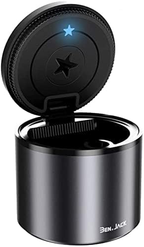 Ashtray with Lid,Portable Car Ashtray for Mini PACEMAN/Clubman/Countryman/Coupe/JCW, Led Light with Flip Lid, for Cars, Homes, Offices and Outdoors, Car Accessories Interior