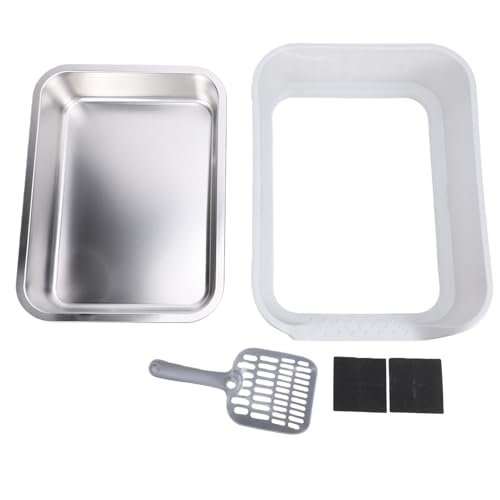 Arenero grande para gato acero inoxidable fácil limpieza miniatura 6