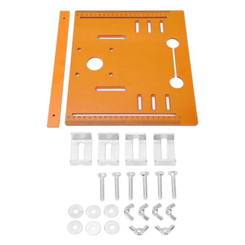 Aladeno Placa base para máquina cortadora Guía de sierra circular para carpintería de 11 x 9,8 pulgadas Guía de sierra de escala transparente resistente para sierra circular Placa