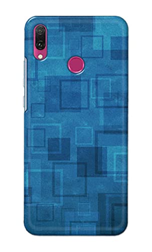 Image of Printed Hard Back Cover Case for Huawei Y6 2019 | Huawei Y6 Prime 2019 Back Cover (Plain Azure Blue) -1302