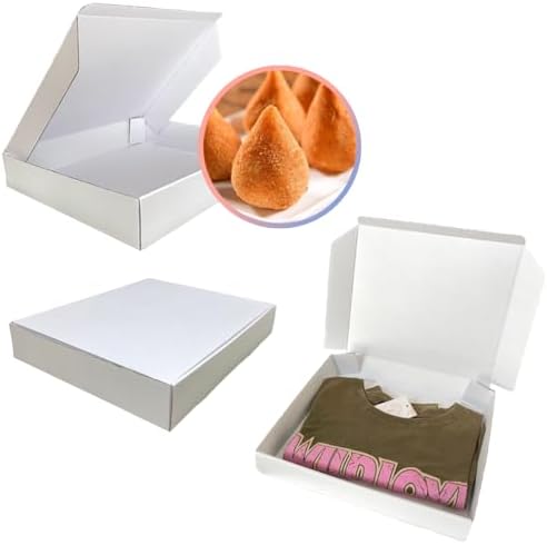 Caixa de Papelão Branca Para Roupas e Salgados 30x25x5cm 25 Caixa...