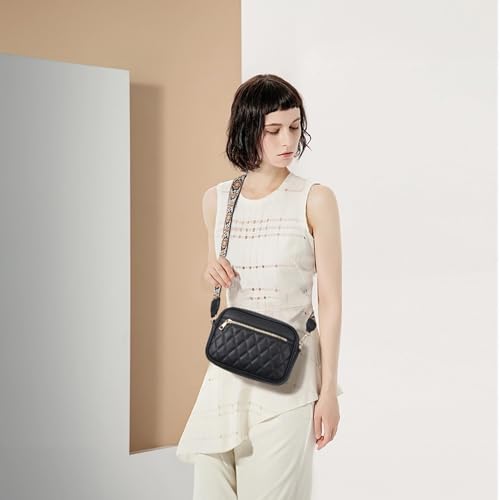 Quilted Women's Crossbody Handbags with Wide Strap