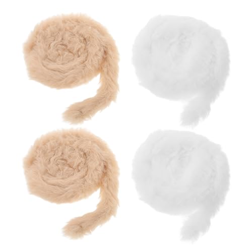 VICASKY Ultradense Rabbit Fur Plush 4pcs Thick Fuzzy Craft Sticks Versatile DIY Chenille Stems for Art Decorations