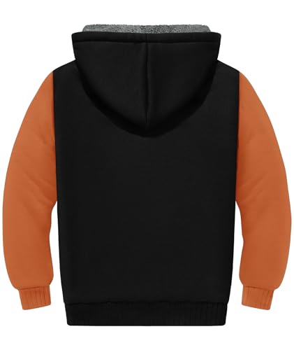 Image of ZITY Boys Zip Up Hoodie Fleece Jacket Kids Sherpa Lined Sweatshirts Outerwear Unisex Warm Winter Coat 6-15 Years Old