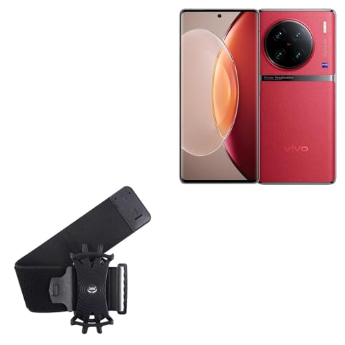 BoxWave Holster Compatible with vivo X90 Pro - ActiveStretch Sport Armband, Adjustable Armband for Workout and Running - Jet Black