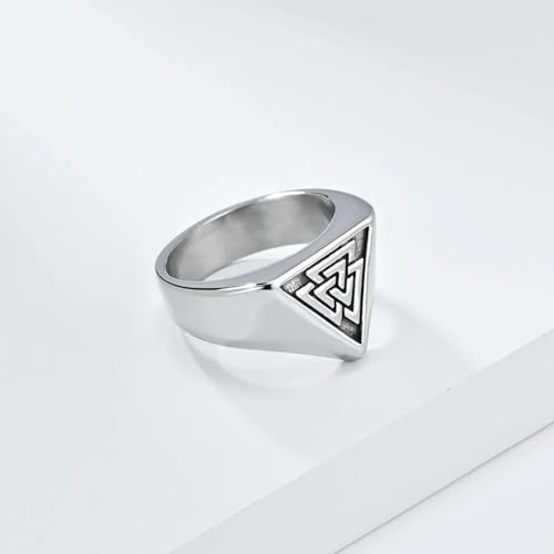 Bague Valknut Odin pour homme en acier sculpté au style viking rétro