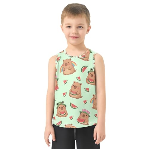 Boys' Tank Top Shirt Capybara Watermelon Pattern Sleeveless T-Shirts2