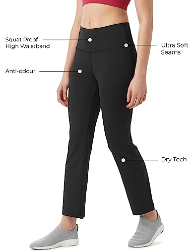 Image of PUMP'D Women's Stretchable All-Purpose Flare Pants -Lightweight, Anti-Odor, Squat Proof, Dry Tech, Ultra Soft Seams