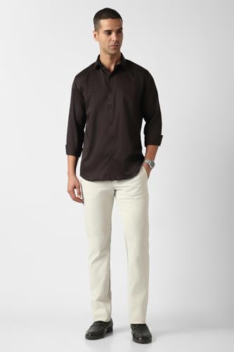 Image of Van Heusen Solid Party Shirt for Men | Premium Cotton | Slim Fit | Full Sleeves | Club & Party
