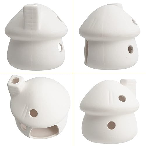 Image of RUIAN Upgrade Aquarium Mushroom House Ceramic Cave Decorations for Pleco Shrimp to Rest and Breed, Hiding (White)