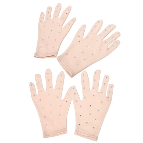 Moufles de patinage artistique en fibres élastiques à paillettes Baluue