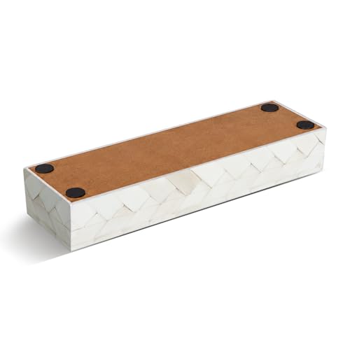 Image of Handicrafts Home Decorative Box - Handmade Jewelry Organizer Box with Lid - Keepsake Box for Home Decor, Jewelry, Accessories, Collectibles - Modern Wooden Storage Box - Braid, 10X2.5X1.5 inch