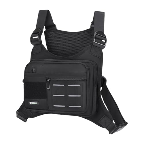 Bolsa de pecho negra para running viajes y senderismo en montaña 1