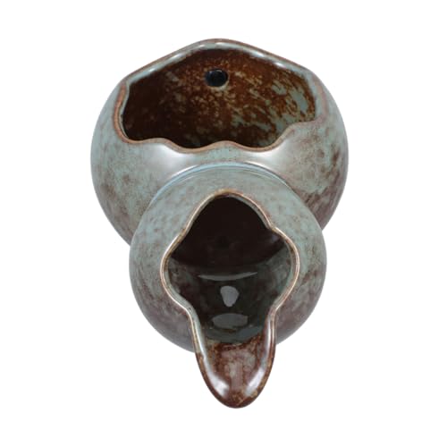 CIYODO Cerámica Fuente de Jarra con Cascada Recirculante Fuente de Agua para Estanque Decoración Interior y Exterior Jarra de Mediana para Jardín y Oficina