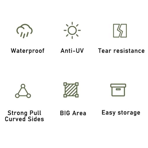 Tela impermeable resistente a los rayos UV con gran área de sombra 7
