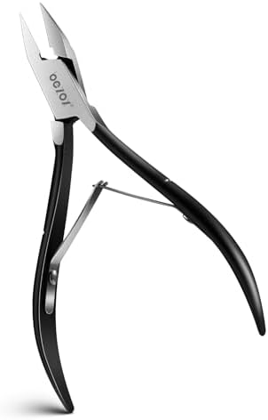 BEZOX Straight Blade Toenail Clippers - Wide Open Pointed Jaw Toe Nail Clippers for Seniors Thick Toenails, Precision Grooming Toenail Scissors for Ingrown Nails - Black