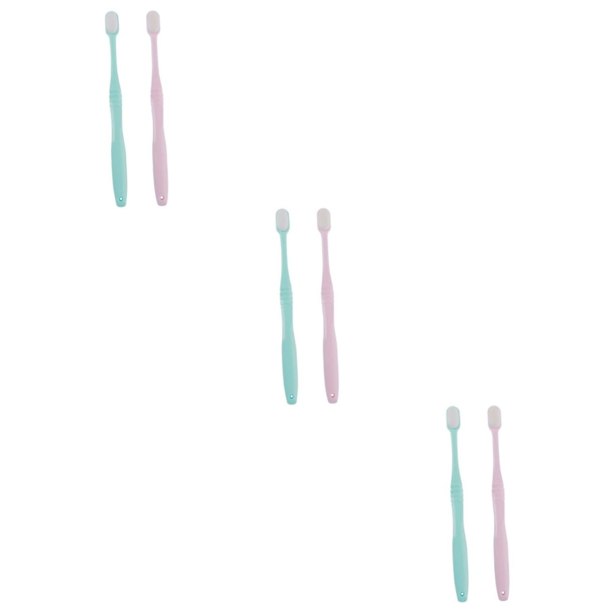 GLEAVI 6pezzi Spazzolini Da Denti Ultra-morbidi - Per Delle Gengive Design Ergonomico Rosa e Blu Per Tutta La Famiglia