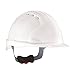 Evolution Deluxe 6151 280-EV6151V-10 Vented Standard Brim Hard Hat with HDPE Shell, 6-Point Polyester Suspension and Wheel Ratchet Adjustment