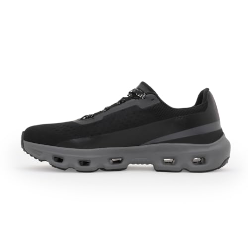 Image of Red Tape Men's Sneakers Black Grey Knitted Textile Round Lace-Up