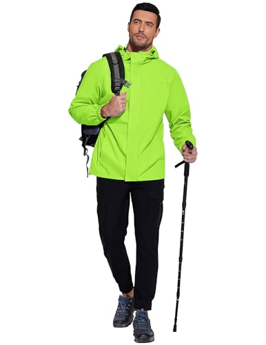 Image of COOFANDY Men's Rain Jacket Waterproof With Hood Lightweight Packable Shell Raincoat Windbreaker For Cycling Golf Travel