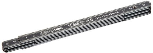 BMI 961100044S BM961-100-44S Aluminium Folding Rule with mm Graduation, Black, 1 m