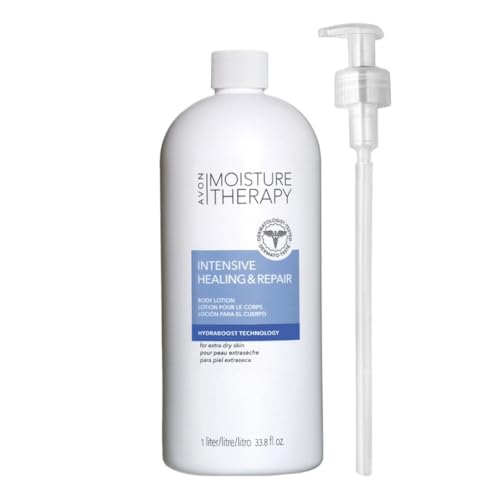 AVON Moisture Therapy Intensive Healing & Repair Bonus-Size Body Lotion for Dry Skin Unscented Moisturizing Lotion with 24-H Hydration Body Moisturizer for Sensitive Skin 33.8 fl oz with Pump