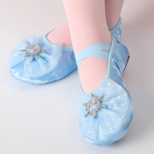 Dance Shoes for Girls, Ballet Shoes Leather Split Sole, Cute Flowers Gym Shoes, Ballet Slippers for Toddler Girls(Toddler/Little/Big Kid)2