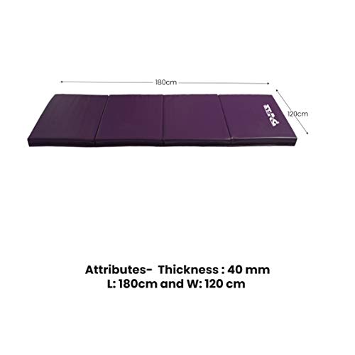 Image of STAG Multi-Purpose Foldable Fitness MAT 180 CM X 120 CM X 40 MM | Use as Tumbling mat, Gymnastics mat, Crash pad | Thick Foam | for Both Men and Women