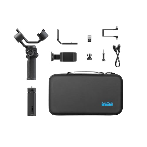 GoPro Fluid Pro AI 3-Axis Gimbal Stabilizer for GoPro Cameras and Smartphones Subject Tracking Lighting Wireless Camera Control Portable Vlogging 360 Rotation Device Charging