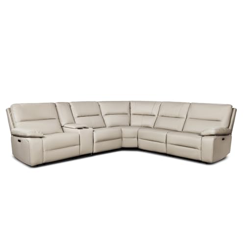 Jennifer Taylor Home Malibu 130' Modern Power Motion 6-Piece Reclining Corner Sectional with Cup Holders