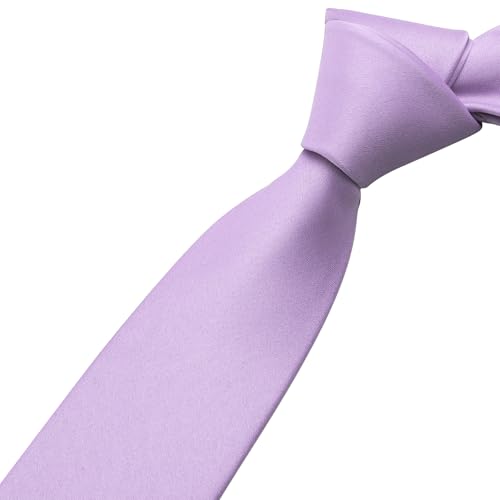 Image of KOOELLE Men's Ties Solid Pure Color Plain Neckties Formal Black Ties For Men