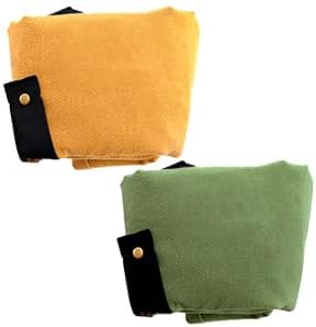 Yesland 2 Pack Reusable Lunch Bag, Canvas Insulated Lunch Handbag Tote Bag with Handle and Drawstring Closure Foldable and Lightweight Lunch Box for Work, Office, Picnic, Travel, Yellow, Green - Image 5