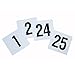 BOCbco Numery stołowe, numery 1-25/50/100 Wtable karty do siedzenia trwałe plastikowe białe tabliczki z numerami, 3,9 x 3,18 cm karty na miejsce restauracja kawiarnia bar przybory / białe 1-25