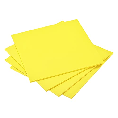 Image of uxcell Yellow EVA Foam Sheets 10 x 10 Inch 5mm Thickness for Crafts DIY Projects, 4 Pcs
