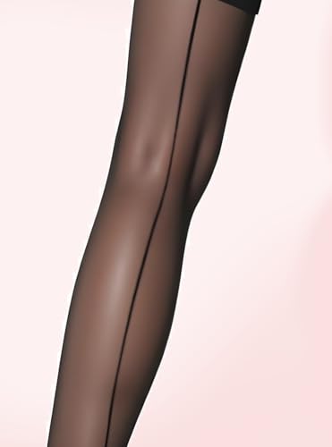 Mila Marutti Seamed Sheer Tights - Elegant Thigh High Stockings - Luxurious Stockings for Women Sheer - Made in EU3