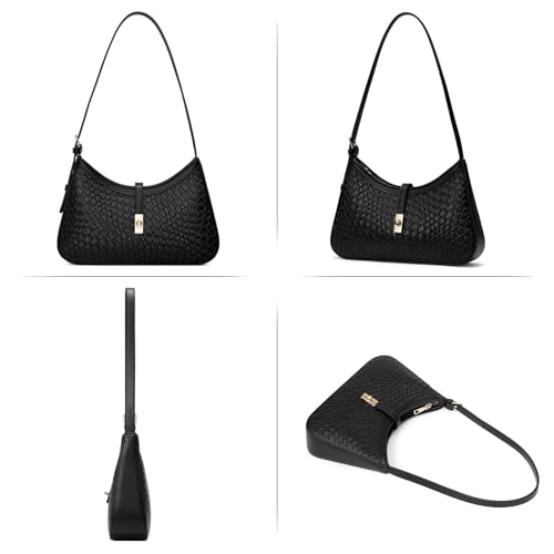 Image of CLUCI Woven Shoulder Bag for Women, Small Vegan Leather Purse