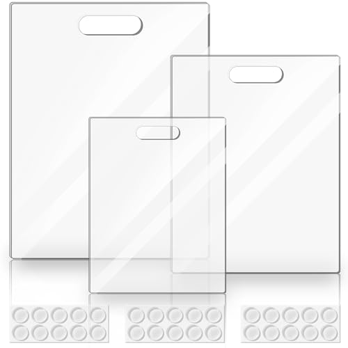 Juego de 3 tablas de cortar acrílicas transparentes con mango miniatura 1