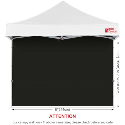 Image of MASTERCANOPY 8x8 Pop Up Canopy Sidewall Only 1-Pack Black