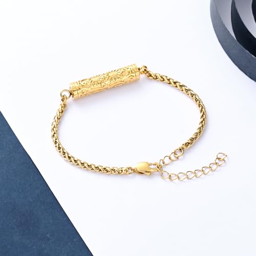 constantlife Cremation Bracelet for Ashes for Women Stainless Steel Sunflower Cylinder Urn Adjustable Link Bangle Memorial Jewelry Loved Ones Ashes Holder Keepsake4