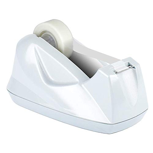 Acrimet Premium Desktop Tape Dispenser Non-Skid Base (Heavy Duty) (White Color)