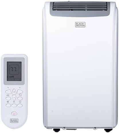 BLACK+DECKER 12,000 BTU Portable Air Conditioner with 9,000 BTU Heating, 4-in-1 AC, Heater, Dehumidifier and Fan, Portable AC Unit with Remote Control, Window Kit Included, White, BPP08HWTB