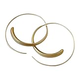 BESPORTBLE 哑光磨砂质感金色耳圈 シンプルでスリッシュなレディース耳アクセサリー パーティーやデイリーにな女性用イヤリング