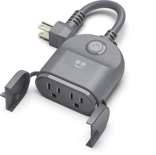 Geeni Outdoor Duo Wi-Fi Smart Plug, Weatherproof, No Hub Required, Wireless Remote Control and Timer -Smart Plug Compatible with Alexa, The Google Assistant (2 Outlets)