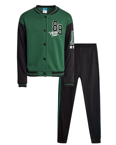 Pro Athlete Boys Sweatsuit Set - 2 Piece Fleece Varsity Jacket and Boys Jogger Sweatpants Set Youth Kids Activewear (8-16)