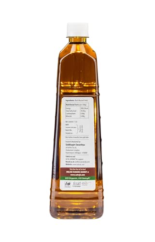 Image of S Siddhagiri's SATVYK THE HEALTH re STORE Wood Pressed Black Mustard Oil (1Ltr) - Unrefined | Mustard Oil for Cooking | Kachi Ghani Sarso Oil | Sarso Cooking Oil