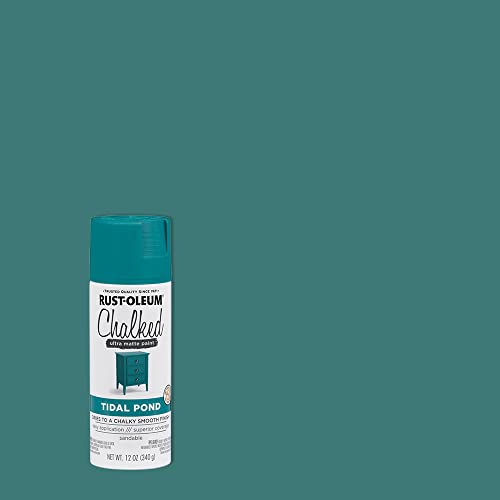 Image of Rust-Oleum Tidal Pond Chalked All-in-One Ultra Matte Spray Paint | One Coat Coverage | No Primer, Sanding, Or Topcoat Needed | Easy Spray Application | Made in USA | 12 OZ