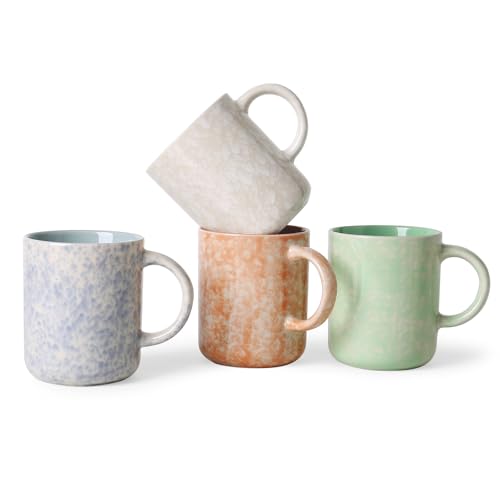 17 OZ Coffee Mugs Set of 4, Ceramic Modern Coffee Mugs Set with handle for Tea/Latte/Milk/Cocoa.
