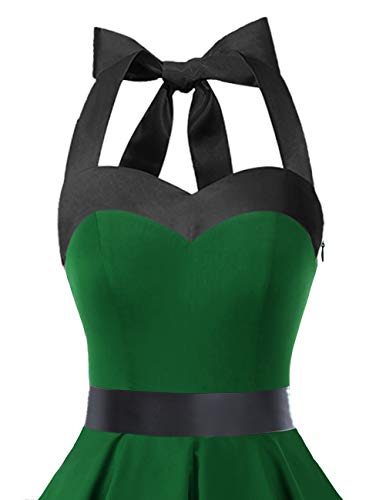 Image of DRESSTELLS Women's Vintage 1950s Cocktail Dress, Retro Tea Party Halter Swing Dresses