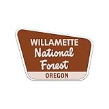 Willamette National Forest Oregon or Sticker Decal - Self Adhesive Vinyl - Weatherproof - Made in USA - oregon or explore hike hiking travel camp camping Sized 2' W x 1.31' H